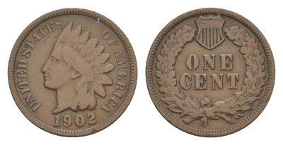 США 1 цент 1902 голова свободы KM 90a бронза 4647-922