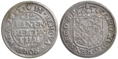 Померания, Шведское правление (Шведская Померания) 1/12 талера 1693 Адольф Фридрих KM 343 серебро 00-816-50