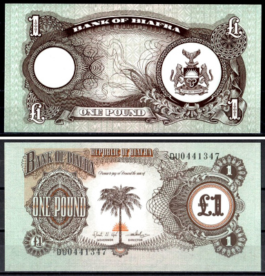 Биафра 1 фунт 1969 Pick 5 a бумага UNC (пресс) 6300-2-3-2