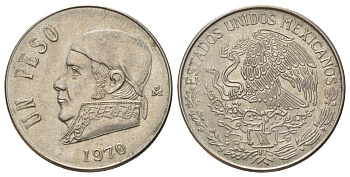 Мексика 1 песо 1970 Хосе Мария Морелос KM 460 медно-никель 4595-256