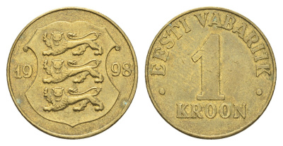 Эстония 1 крона 1998 KM 35 латунь 4666-636
