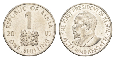 Кения 1 шиллинг 2005 Дэниэл арап Мои KM 34 сталь плакированная никелем UNC 4163-1037