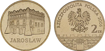 Польша 2 злотых 2006 MW, серия польские города, Ярослав (JAROSLAW) KM 566, Parchimowicz 986 латунь UNC 603-1123