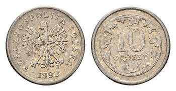 Польша 10 грошей 1998 Y 279 медно-никель 4684-962