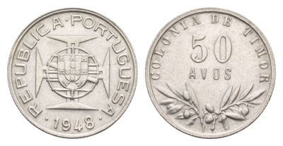 Португальский Тимор 50 аво 1948 KM 7 серебро 413-1544