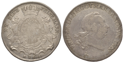 Саксен-Гота-Альтенбург 2/3 талера 1764 KM 316 серебро 00-811-48