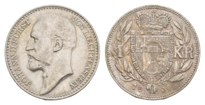 Лихтенштейн 1 крона 1900 Y 2 серебро 1522-823