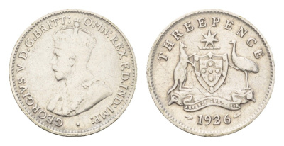 Австралия 3 пенса 1926 Георг V (1910-1936) KM 24 серебро 4669-548