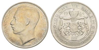 Люксембург 100 франков 1964 Великий герцог Жан (1964-1999) KM 54 серебро 1516-233