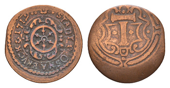 Оснабрюк 1 1/2 пфеннига 1719 KM 216 медь 413-2322