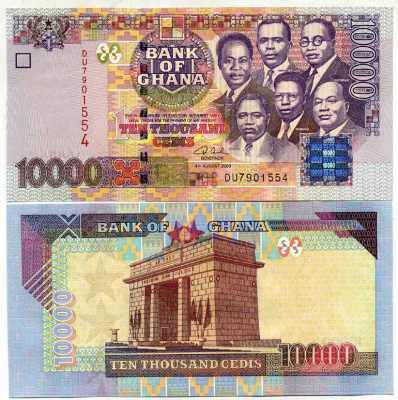 Гана 10000 седи 2003 шесть лидеров Ганы, арка Независимости, Аккра Pick 35b бумага UNC (ПРЕСС) 448-21-2