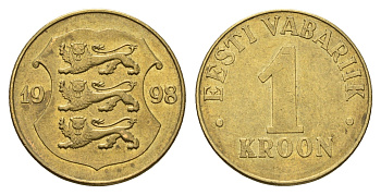 Эстония 1 крона 1998 KM 35 латунь 4688-647