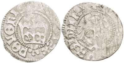 Великое княжество Литовское 1/2 гроша (полугрош) 1445-1492 Казимир IV (1445-1492), вес 0,85 гр., корона серебро 1517-324