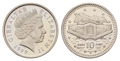 Гибралтар 10 пенсов 1999 KM 776 медно-никель UNC 3459-1156