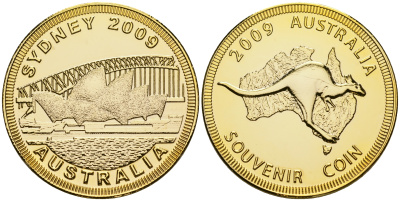 Австралия сувенирный жетон 2009 латунь PROOF 11-080-44