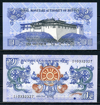 Бутан 1 нгултрум 2006 Pick 27 a бумага UNC (пресс) 2192-23-1-2