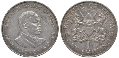 Кения 1 шиллинг 1980 KM 20 медно-никель 4162-525