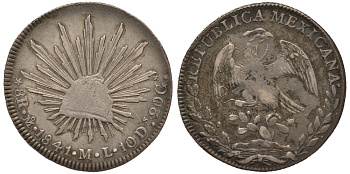 Мексика 8 реалов 1841 ML, монетный двор Mo (Мехико Сити) KM 377.10 серебро    633-1224