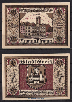 Германия, Грайц 90 пфеннигов 1921 GrM:471.2-4/4 бумага 7555-42-3-1