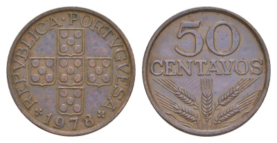 Португалия 50 сентаво 1978 KM 596 бронза 4654-332