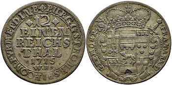 Мюнстер 1/12 талера 1715 WR KM 153 серебро 560-1634