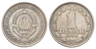 Югославия 1 динар 1965 KM 47 медно-никель 4671-134