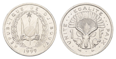 Джибути 1 франк 1999 KM 20 алюминий UNC 4671-342