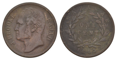 Саравак 1 цент 1863 Джеймс Брук (1841-1868) KM 3 медь 1519-935
