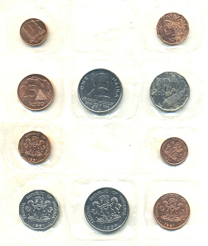 НИГЕРИЯ НАБОР ИЗ 5 МОНЕТ 1991 В ЗАПАЙКЕ UNC 00-00