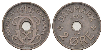 Дания 2 эре 1931 N, Кристиан X (1912-1947) KM 827 бронза 4701-767