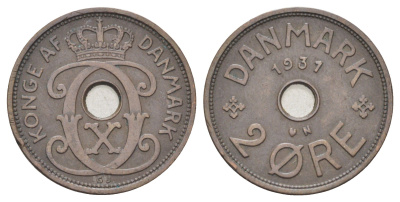 Дания 2 эре 1931 N, Кристиан X (1912-1947) KM 827 бронза 4701-767