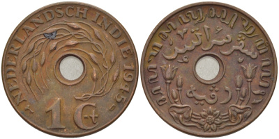 Нидерландская Восточная Индия 1 цент 1945 D KM 317 бронза 31-1045