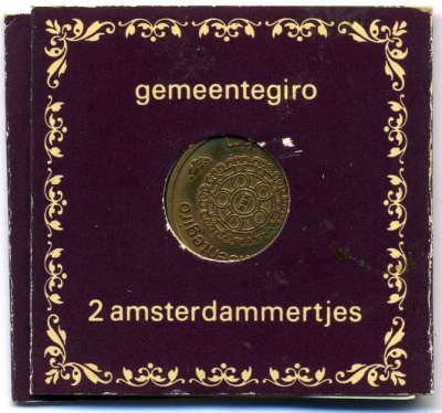 Европа жетон + жетон 1975 два жетона в оригинальном буклете, 700 лет Амстердаму UNC 7-1-36