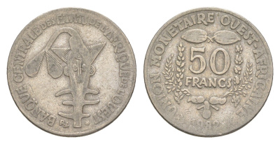 Западная Африка (BCEAO) 50 франков 1982 KM 6 медно-никель 4611-325