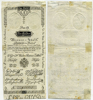 АВСТРИЯ 1 ГУЛЬДЕН 1800 ВАЙНЕР БАНК Pick A 29 бумага aUNC 000-00-00