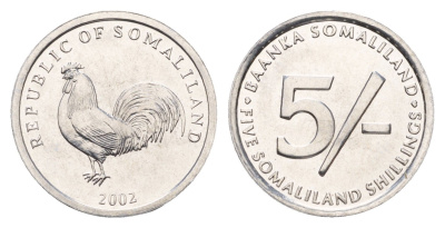 Сомалиленд 5 шиллингов 2002 год-тип KM 5 алюминий UNC 4675-1253