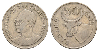 Гамбия 50 бутут 1971 KM 12 медно-никель 4641-1217