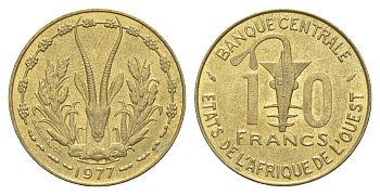 Западная Африка (BCEAO) 10 франков 1977 KM 1a медь алюминий никель UNC 4654-533