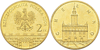 Польша 2 злотых 2006 MW, серия польские города, Хелмно (Chelmno) KM 545 нордик UNC 4676-347