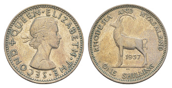 Родезия и Ньясаленд 1 шиллинг 1957 KM 5 медно-никель 1522-1435
