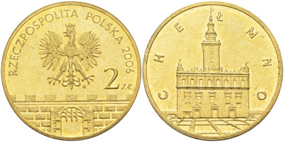 Польша 2 злотых 2006 MW, серия польские города, Хелмно (Chelmno) KM 545 нордик UNC 4676-347