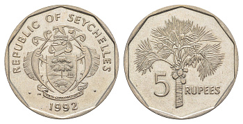 Сейшельские Острова (Сейшелы) 5 рупий 1992 KM 51 медно-никель UNC 4544-514