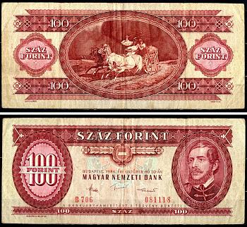 Венгрия 100 форинтов 1984 Pick 171 g бумага 6281-24-3-1