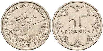 Камерун 50 франков 1976 Е KM 11 никель 4595-827