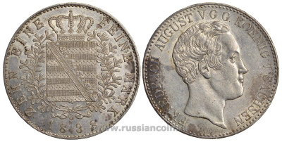 САКСОНИЯ 1 ТАЛЕР 1838 G KM 1143б Jaeger 74, AKS 97, Th. 319, Kahnt 445 серебро 09-805-12