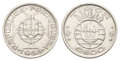 Португальский Тимор 6 эскудо 1958 год-тип KM 15 серебро 4671-816