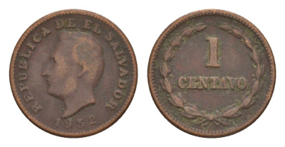 Сальвадор 1 сентаво 1952 KM 135.1 бронза 4649-812