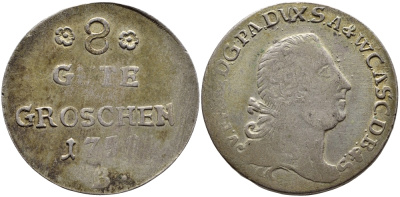 Ангальт-Бернбург 8 грошей 1758 KM 42.1 серебро 560-1914