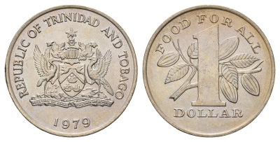 Тринидад и Тобаго 1 доллар 1979 Продовольственная программа - ФАО KM 38 медно-никель UNC 4672-435