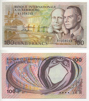ЛЮКСЕМБУРГ 100 ФРАНКОВ 1981 ГЕРЦОГ ЖАН И ПРИНЦ НИДЕРЛАНДОВ ГЕНРИ Pick 14А бумага UNC (ПРЕСС) 6299-29-2